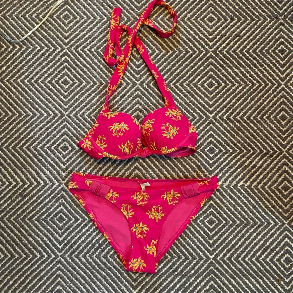 Aerie palm tree bikini set